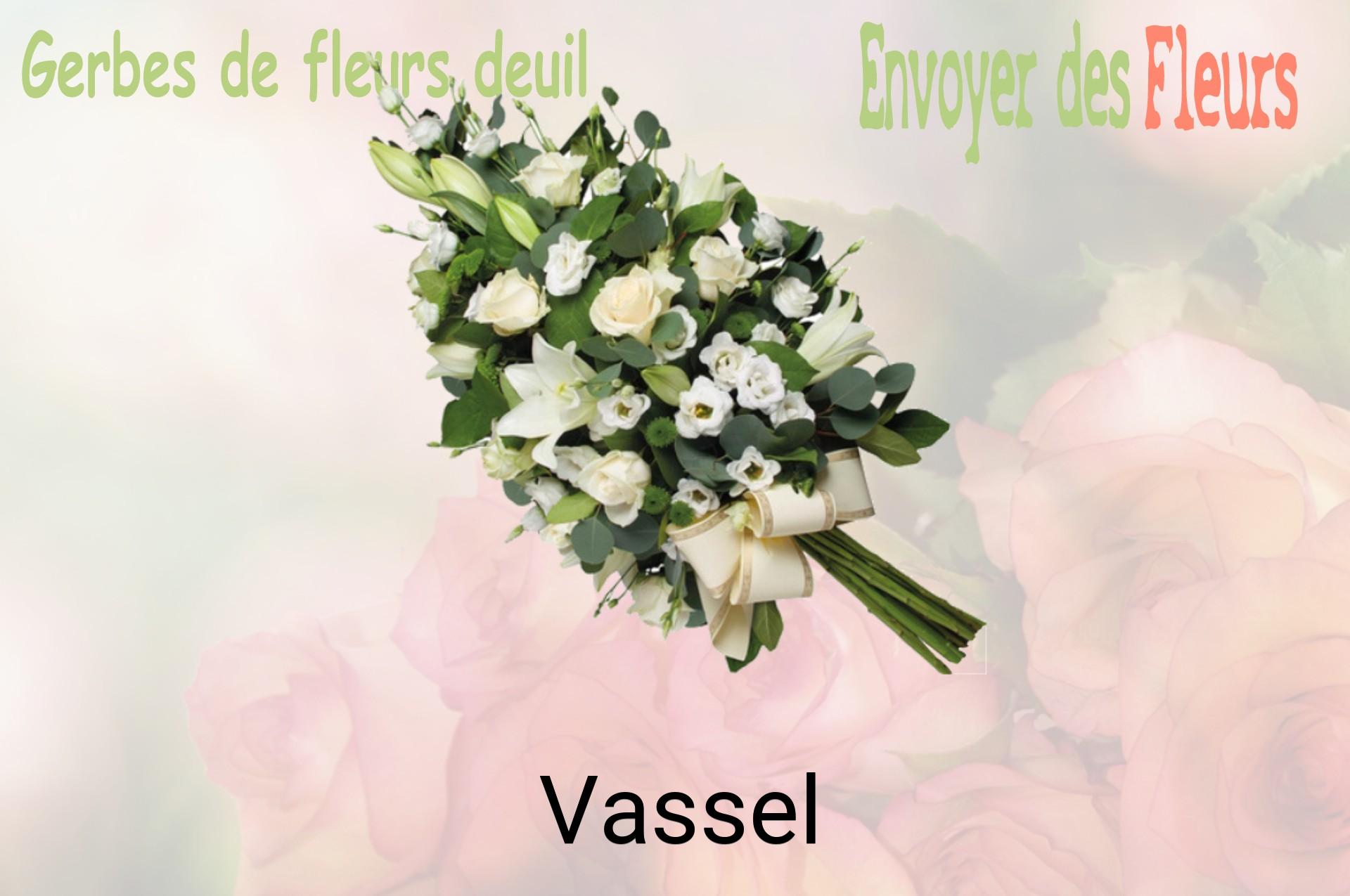 Gerbe de fleurs de deuil livrée à Vassel